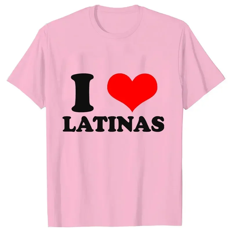 I Love Latinas 남성용 티셔츠, 캐주얼 의류, 빈티지 운동복 I Heart Latinas 디자인, 오버사이즈 의류, 트렌드 티셔츠