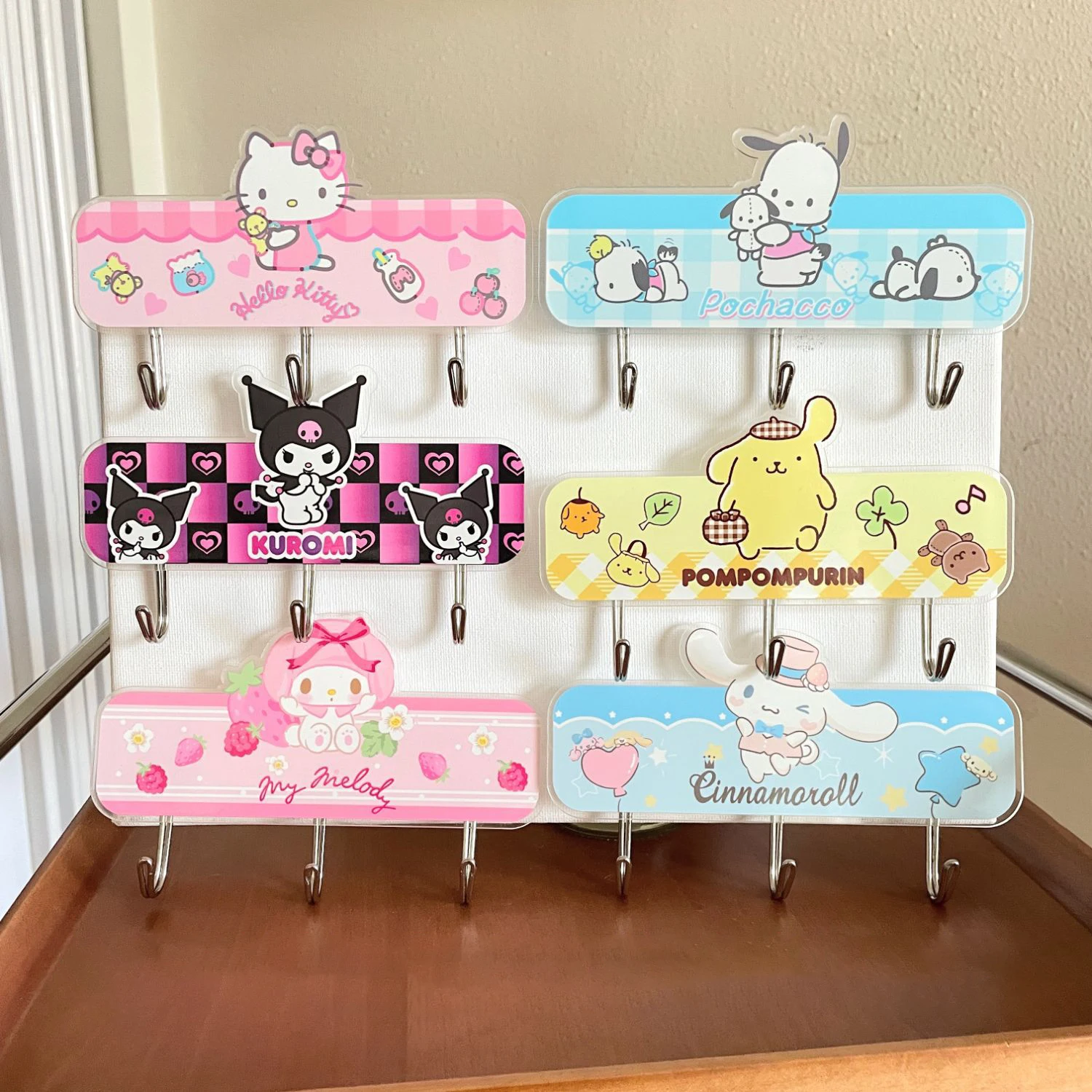 

Kawaii Sanrio Hook Cinnamoroll Kuromi Melody Anime Cartoon Student Dormitory Bedroom Kitchen Hellokitty Wall Bull Hooks Toy Gift
