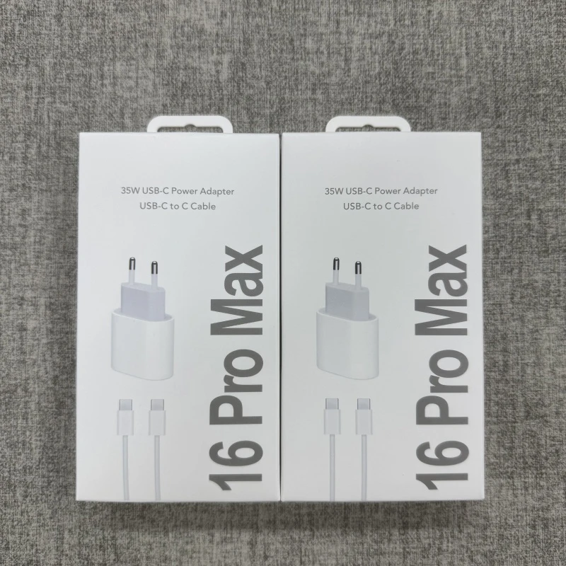 35W PD Fast Charger For iPhone 16 15 14 Pro Max High Speed Wall Charger Adapter Type C Cable EU Plug Quick Charge Charger