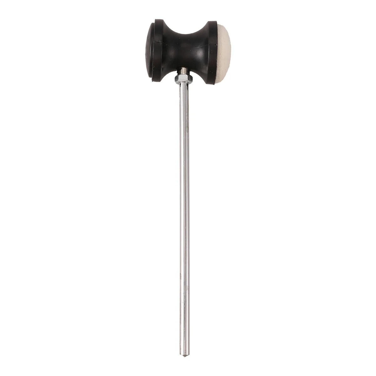 B48B-Stainless steel & felt Shaft Black Drum Pedal Bass Drum Beater Instrument Accessory Part