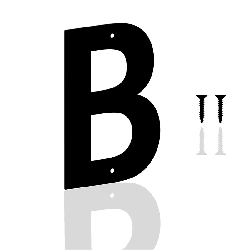 Description Picture 5 of item3/4/5/6/7/8inch 1pcs Home wall DIY metal letter house office address black number hanging decoration plates Plaques & Signs