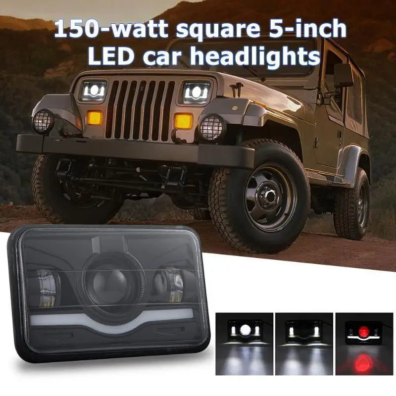12V 24V 4x6 Cal LED H4 reflektor Led światło robocze z DRL Hi mijania światła reflektor do samochodu Jeep motocykl Truck