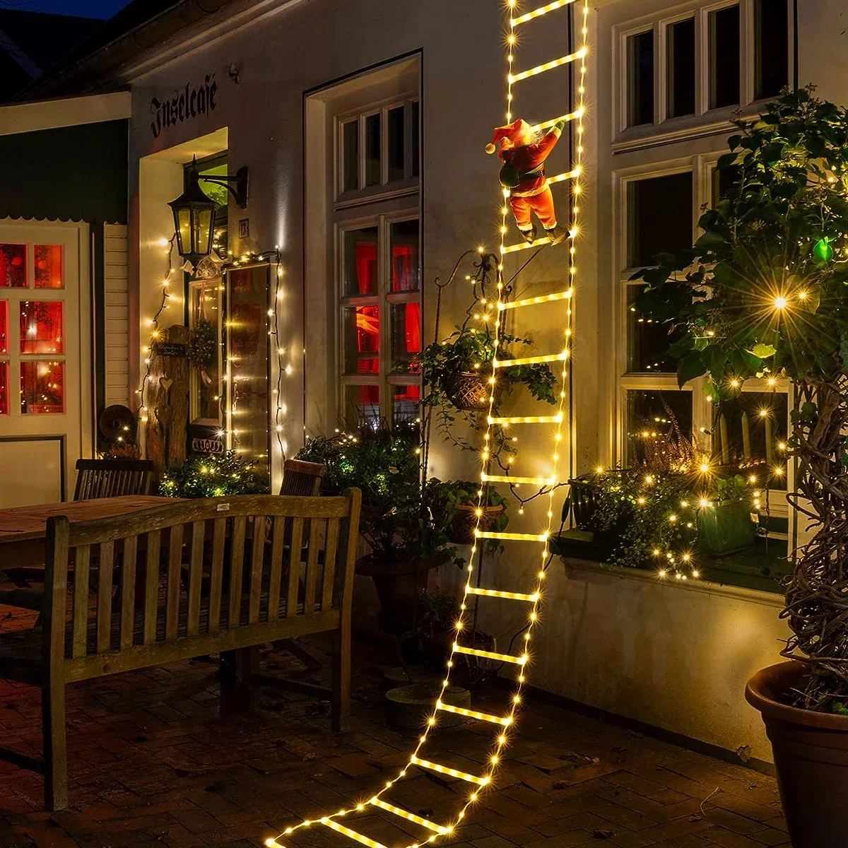 

3M Santa Claus Climbing Ladder Warm Light 2024 Christmas Decoration for Home Outdoor Garden Cristmas tree Ornement New Year Gift