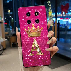 Shockproof Black Soft Shell Phone Case with Crown Initial Letter Pattern for Blackview Shark 6 (HEI - TPU3A)