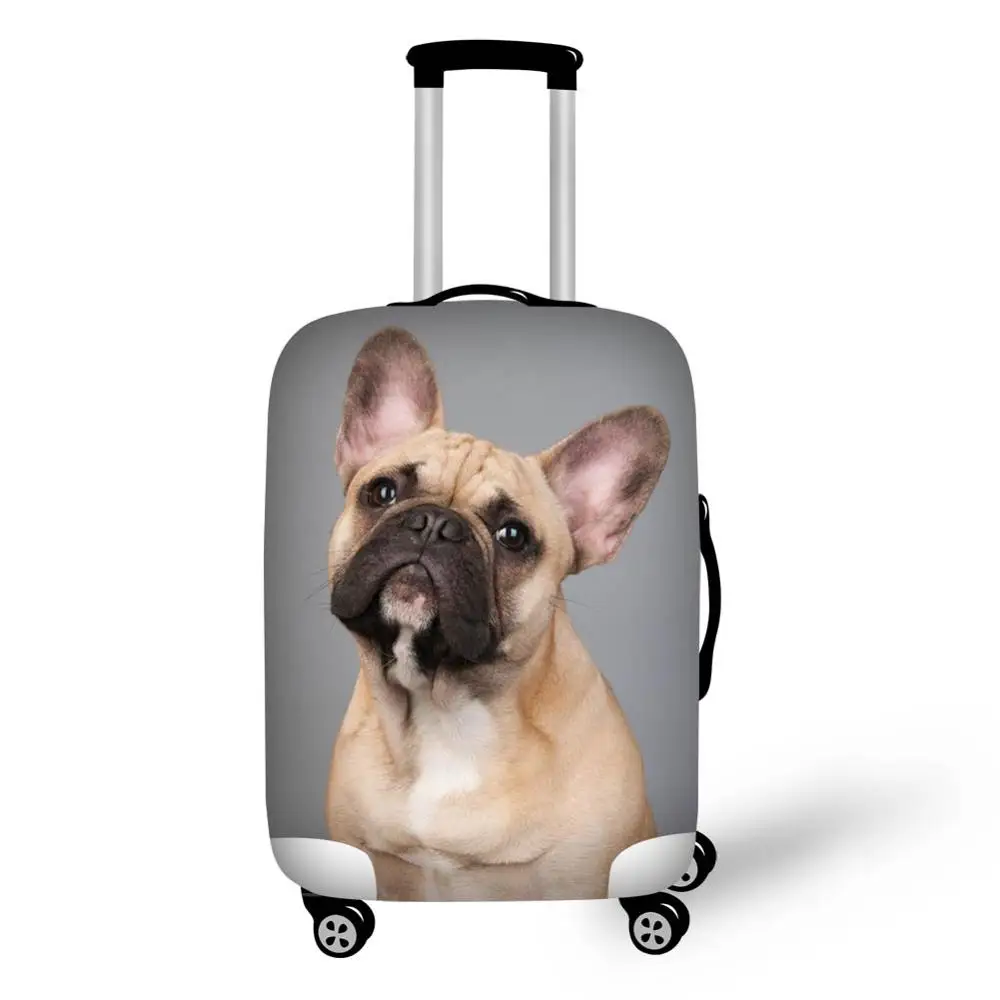 French Bulldog Print Travel Luggage Dust Cover Stretch Protective Suitcase Cover for 18''-32'' Trolley Trunk Case Waterproof