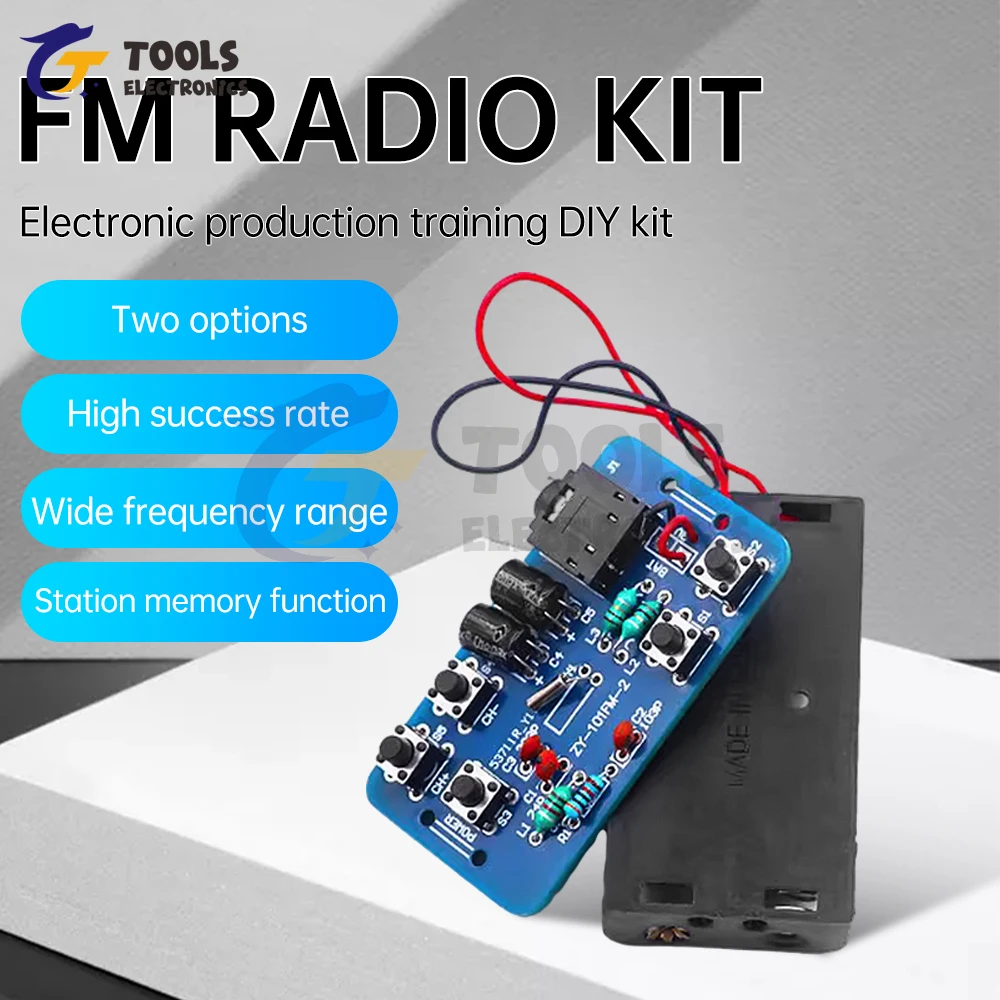 FM 라디오 DIY 키트 라디오 리시버 모듈, RDA5807 라디오 모듈, 전자 생산 교육 DIY 키트, 76  108Mhz