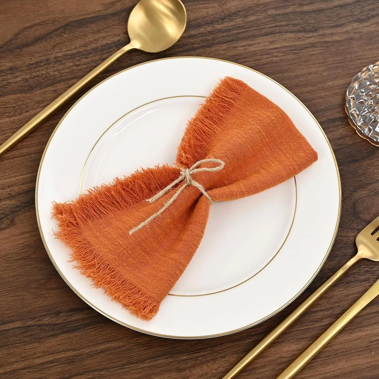 FINGERCRAFT Katoenen linnenmix, set van 12 bedrukte designerservetten, perfect voor familiediners | bruiloften | cocktail | hotel I keuken | Thanksgiving/Kerstmis (20 x20 oversized). Blauwe bloemen