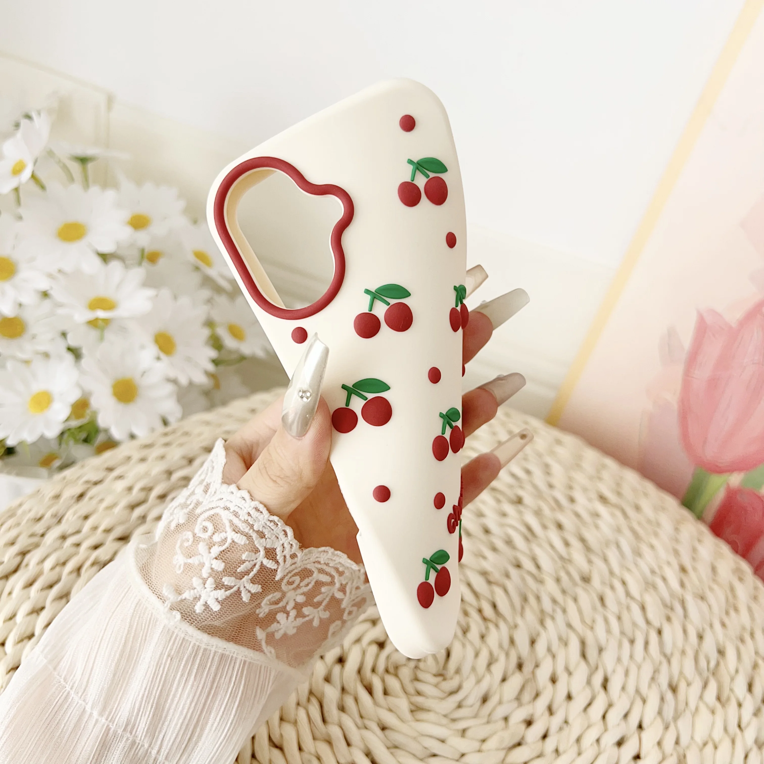 Adorable 3D Cherry Cartoon Soft Silicone Phone Case