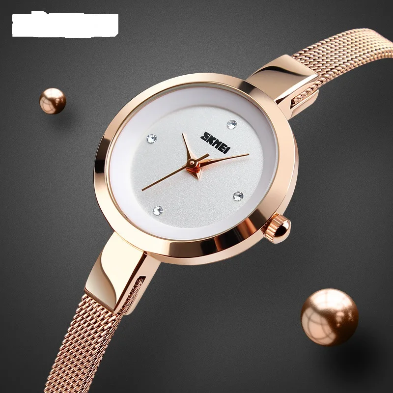 Fashion Simple Style Luxury Quartz Ladies Watch Thin Stainless Steel Band Waterproof Women Female Wristwatches
