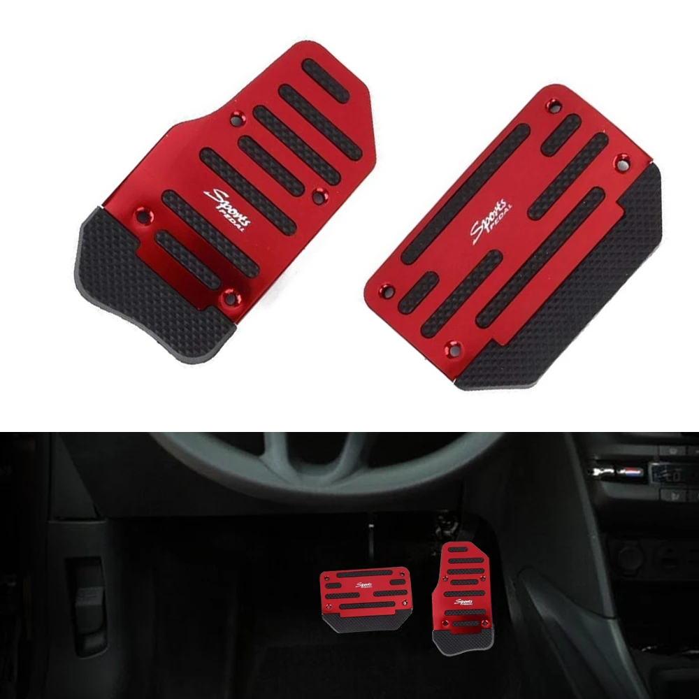 

1Set Red Non-Slip Automatic Brake Foot Pedal Pad Cover Car Adjust Foot Rest Accelerator Brake Treadle Car Interior Accessories