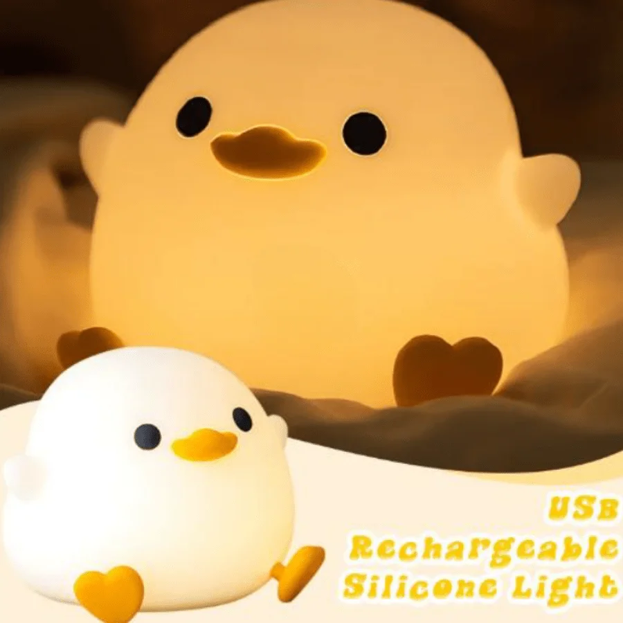 Luz Nocturna De Pato De Silicona Para Niños - Suave, Segura Y Decorativa | Para Habitación Infantil O Miedo A La Oscuridad