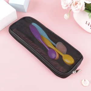 Makeup Brush Travel Case Cosmetic Toiletry Bag Organizer for Men Women Beauty Tools Mesh Dopp Kit Pouch Wash Storage Accessories