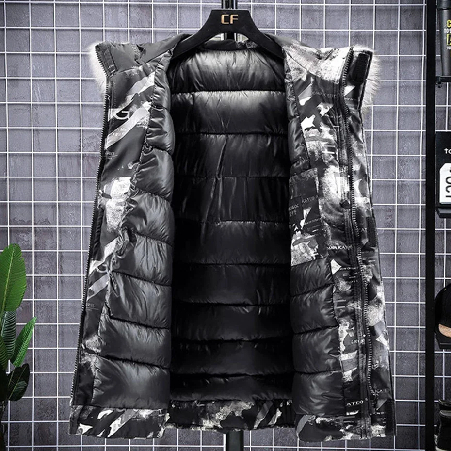 Fur Collar Parkas Camoufalge Padded Winter Jacket Thicken Warm Hooded Down Coat Men Plus Size 10XL 11XL 12XL Jackets Outerwear 2