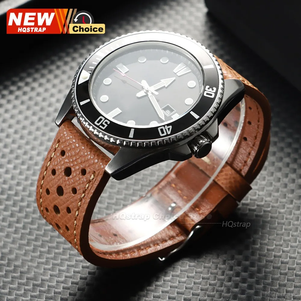 Vintage Leather Perforated Breathable Smartwatch Strap Wristband