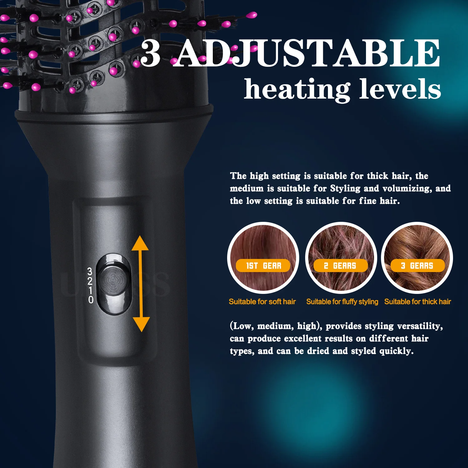 Secador de Cabelo Profissional de ar Modelador de Cabelo e Volumizer Alisador de Cabelo Atualizado Escova Quente Passo Curler Pente um 10 ar quente escova um passo modelador de
