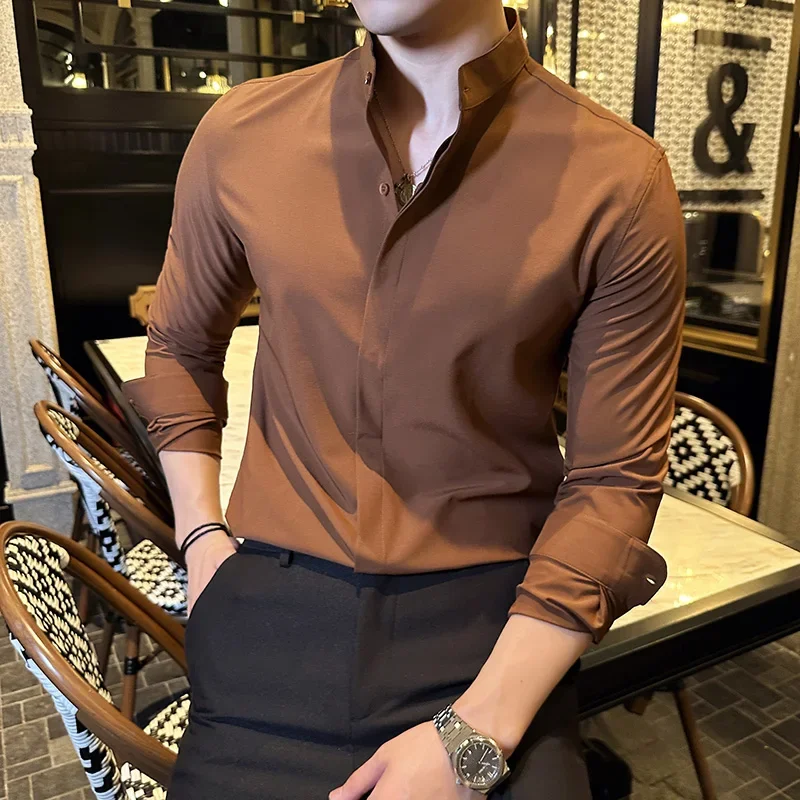 dress shirt shop Men's Slim Fit Blue Dress Shirt Size N1