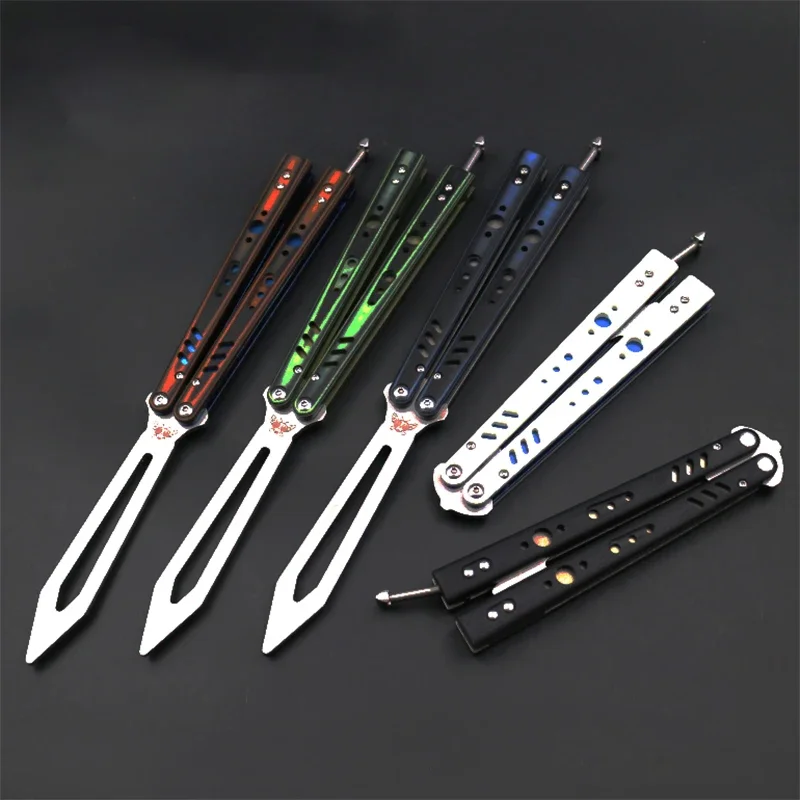 

TheOne BRS Replicant (REP) Balisong Clone Trainer Poisonous Bee Version Titanium + G10 Sandwich Handle Zen Pins Butterfly Knife