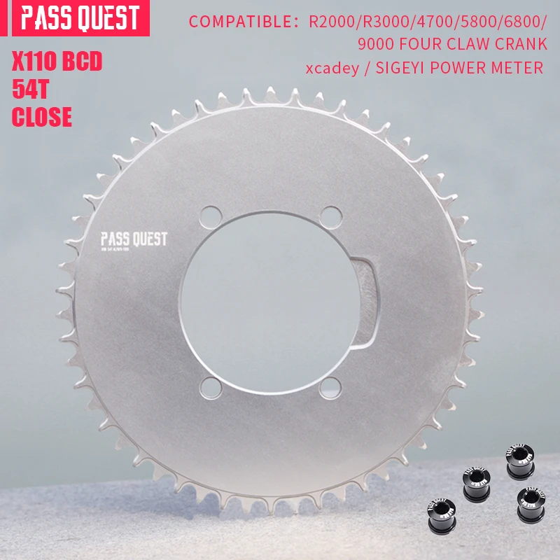 PASS QUEST 110BCD 4-BOLT AERO Chainring for SHIMANO R2000