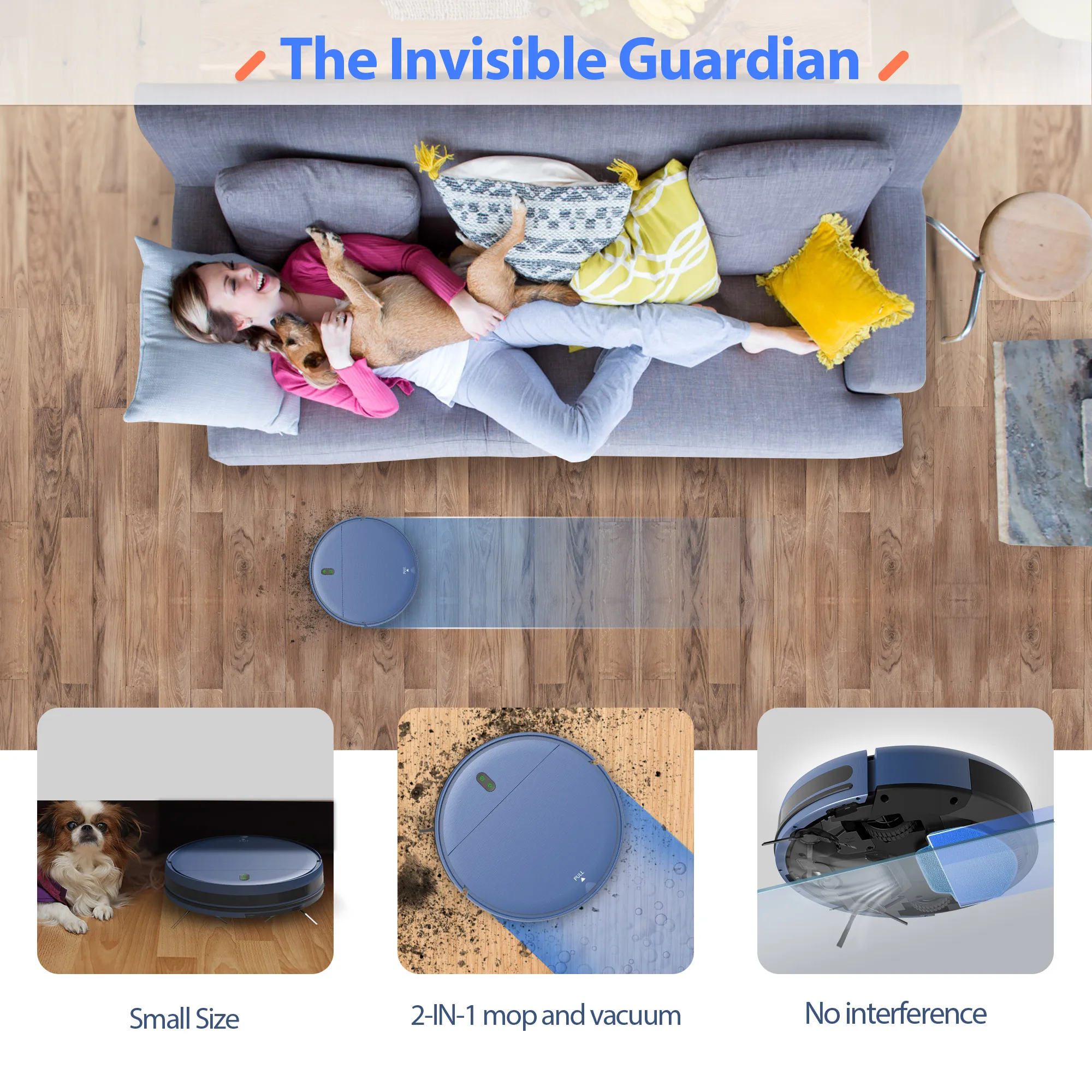 GOOVI BR151 Robot Vacuum Cleaner 4500Pa Strong Suction 2500mAh Battery 3in1 Mopping Sweeping Suction Smart Home Support Wifi 5