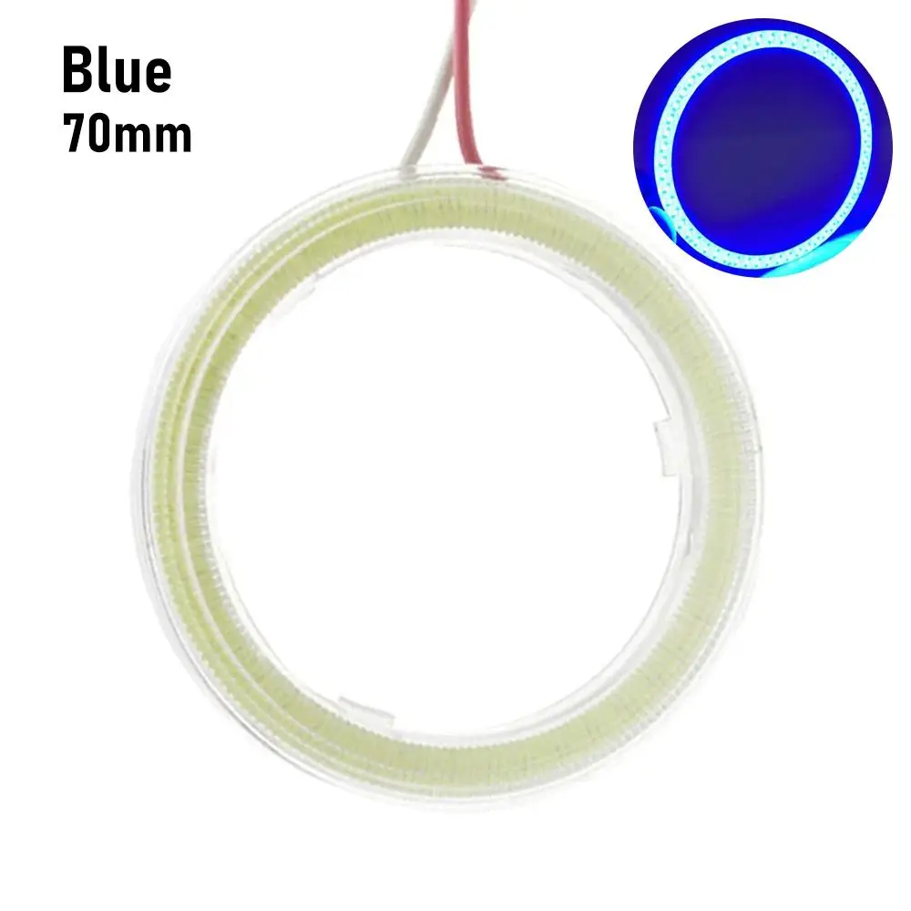 COB LED Headlight Angel Eyes Halo Ring Lamp - Motorcycle Decorative Daytime Running Fog Light, 12V