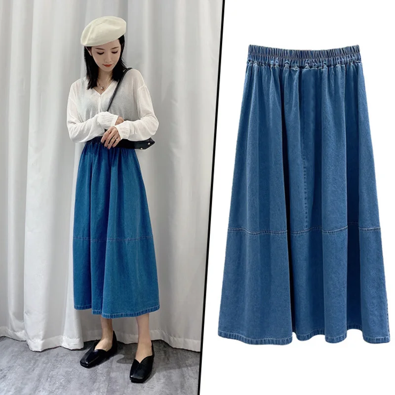

Summer Women's Denim Skirt High Waist Streetwear Fashion Simple A-line Preppy Style Design Chic Casual Denim Skirts New