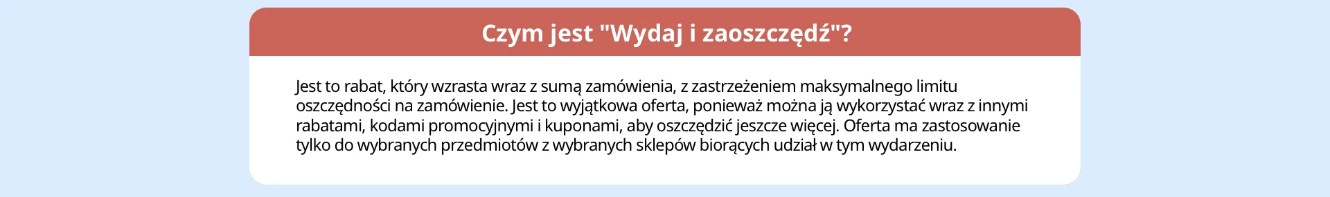 Czym jest "Wydaj i zaoszczędź"?