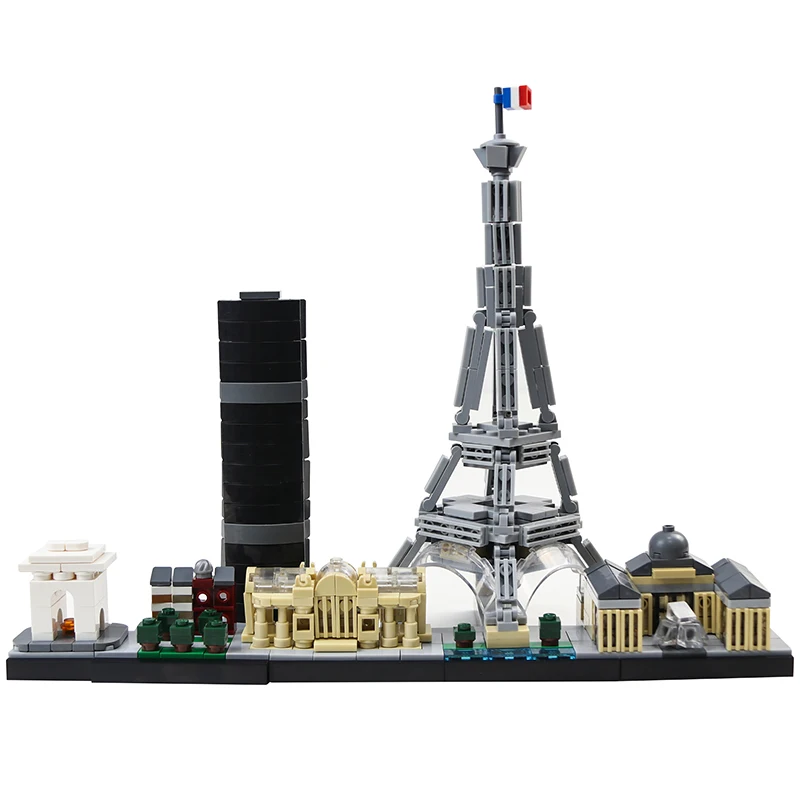 

MOC Paris Architecture Skyline Collection Building Kit Compatible 21044 Eiffel Tower City Brick Model DIY Kids Puzzle Toys Gift