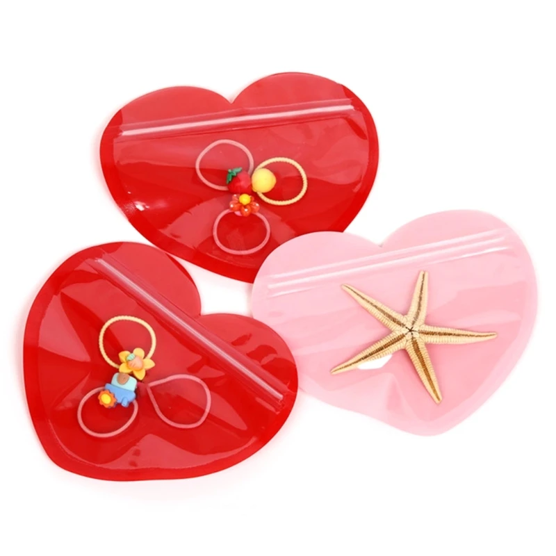 

50x Heart Bag for Jewelry Storage Dustproof Multifunctional Packaging Bag