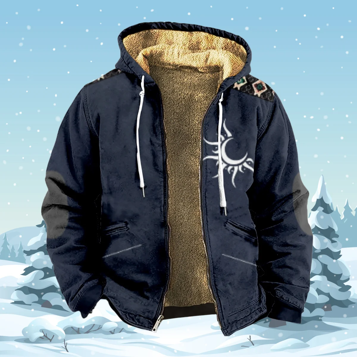 

Толстовка мужская с капюшоном, Повседневная зимняя одежда на молнии, с цветными блоками, с графическим принтом, куртка с капюшоном и длинным рукавом