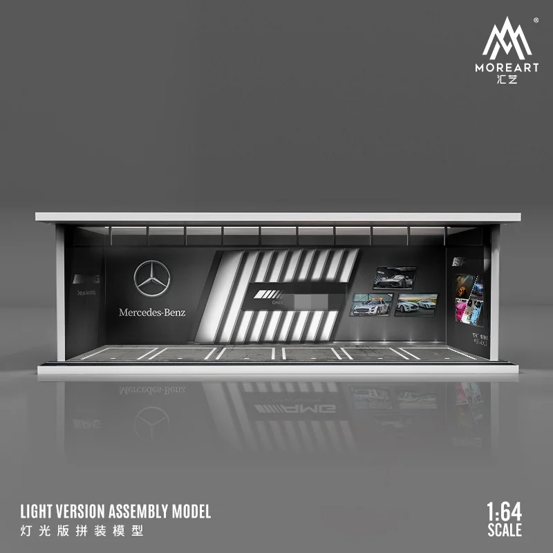TimeMicro&MoreArt 1:64 Nissan Mazda Lamborghini Honda Alloy car model toy car scene with lights 4