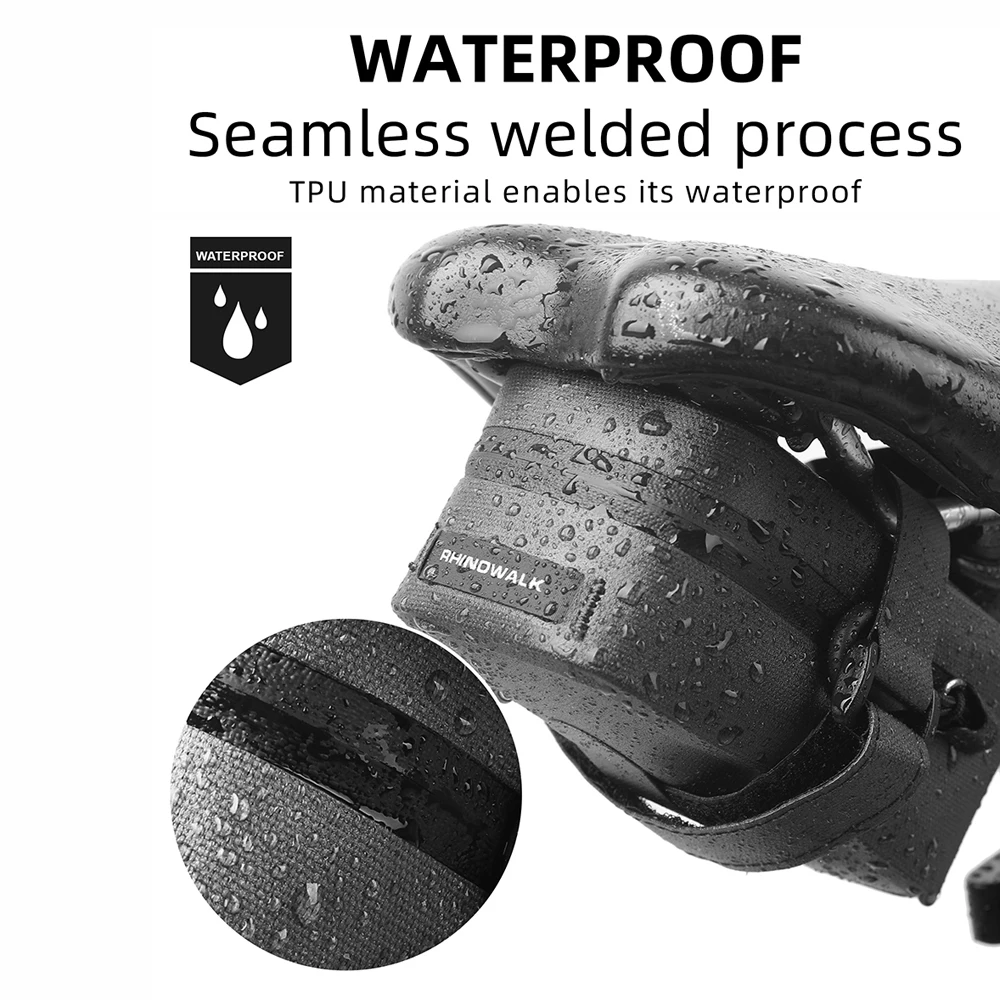 Rhinowalk Bike Saddle Bag Waterproof Bicycle Seat Bag Under Seat Pack Cycling Tool Pouch for Mountain Road Bike