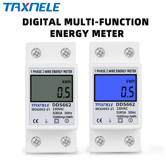 Wattmètre à affichage numérique LCD monophasé à deux fils, consommation  d'énergie, compteur électrique, kWh, AC