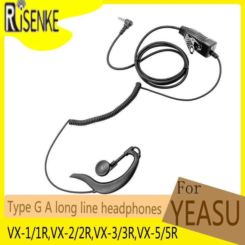 Type G A Long Line Headphones, Walkie Talkie Headset, Earpiece, Handest PTT Microphone for YEASU VX-1/1R,VX-2/2R,VX-3/3R,VX-5/5R