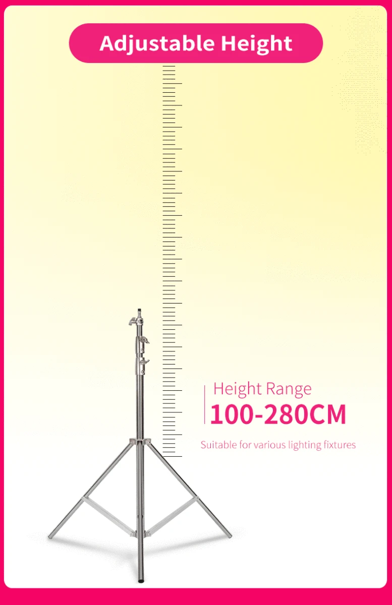 290cm Air Pressure Tripod Bearing 10kg for Camera Stainless Steel Light Stand For Ring Light Live Youtube and Photography Soft — view 3