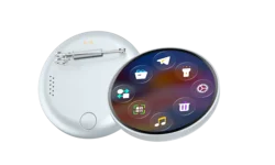 Innovative Smart Badge with Dynamic Display - Stylish Wearable Tech Pendant for Events and Home Decor (W)