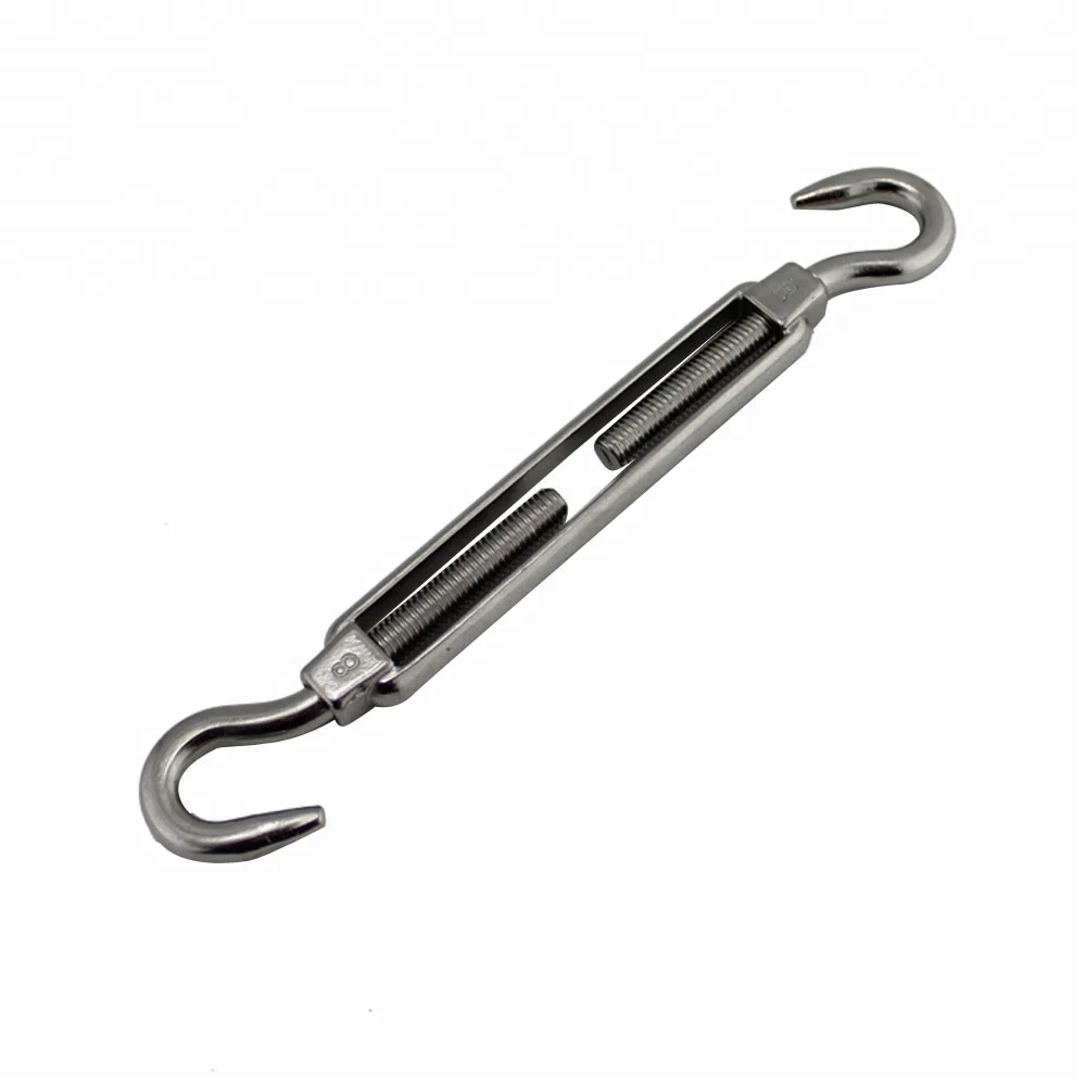 

1PCS Stainless Steel 304 Hook And Hook Turnbuckle M5 M6 M8 Heavy Duty Stainless Steel Marine Turnbuckles For Cable Railing Sale