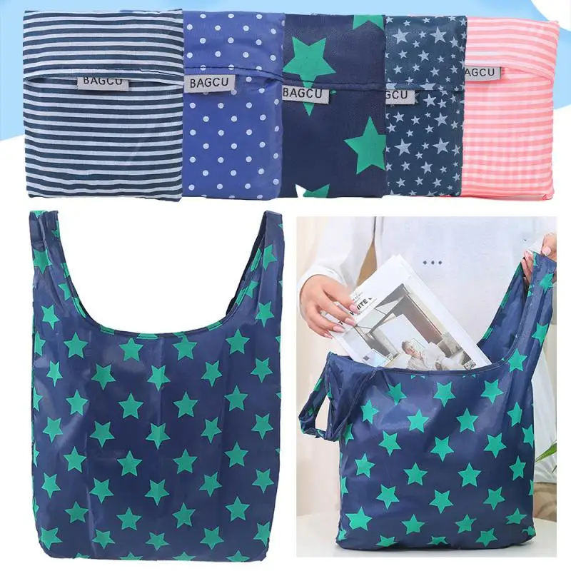 

Large-capacity Eco-Friendly Shopping Bag Fashion Printing Foldable Shopping Bag Polyester Handbag Reusable Washable Grocery Bags