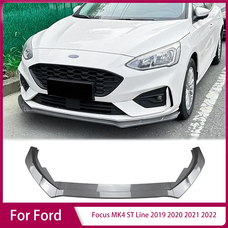 

Передний бампер губа для Ford Focus MK4 ST Line 2019 2020 2021 2022 каналки сплиттер спойлер бампер Защитная тюнинг комплекты кузова