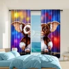 2pc, Party Window Curtains Cute animal prints Durable Polyester,Without Electricity Birthday Party Applies to translucent 1