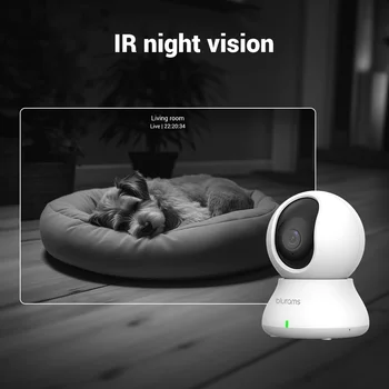 Blurams 2.4GHz WiFi Indoor Camera, 2K, 360° PTZ Pet Dog IP CCTV Camera with Phone App, 2-Way Talk, Night Vision, for Home Securi 4