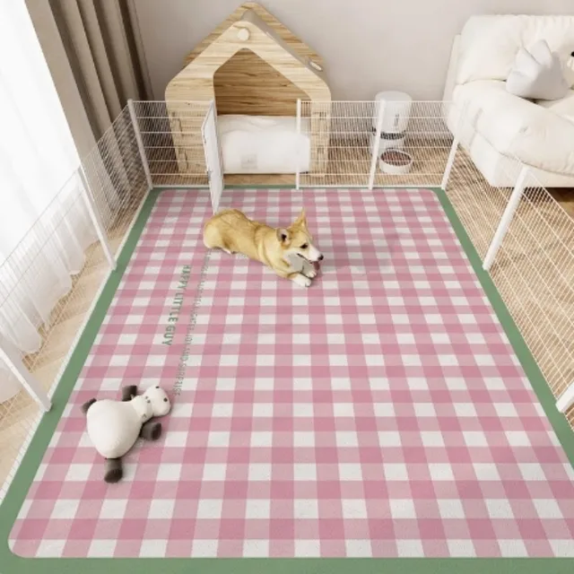 VIKAMA Pet Waterproof Carpet, Cat And Dog Feeding Mat, Home Decoration, Anti-Slip And Splash-Proof Dog Food, Cat Cage Floor Mat 4
