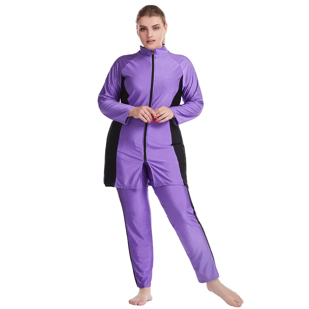 Costumi Da Bagno Musulmani Donna Burkini Set 3 Pezzi Costume Da Bagno Hijab Coprire Costume Da Bagno Dubai Turchia Abbigliamento Burkini Mujer Musulma