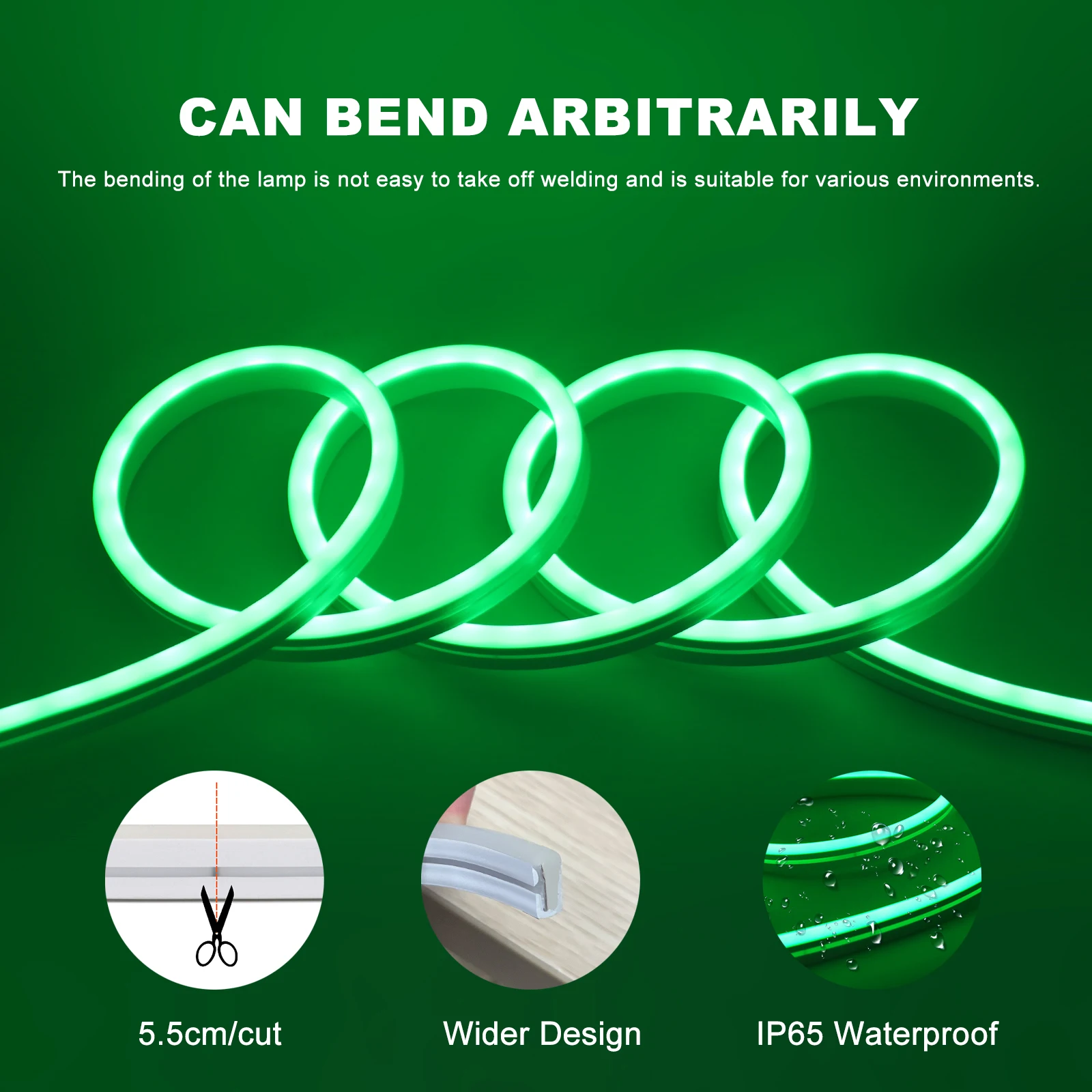 Color-Changing USB LED Neon Strip Lights with Remote Control - Flexible Silicone Tape for Outdoor and Home Decor