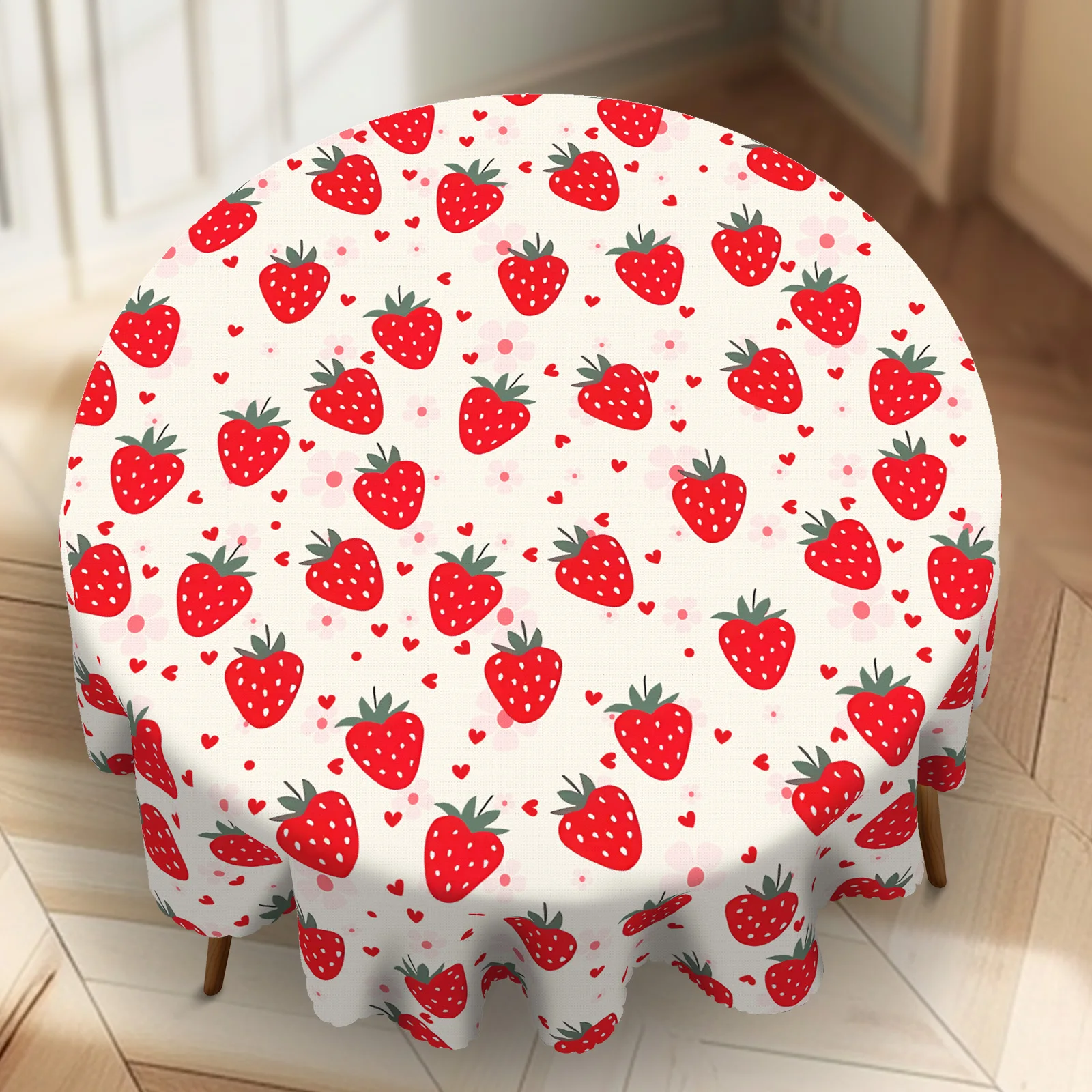 Tovaglia rettangolare con fragola vibrante da 1 pezzo: cucina decorativa perfetta per la casa, feste, primavera, estate e celebrazioni natalizie 4