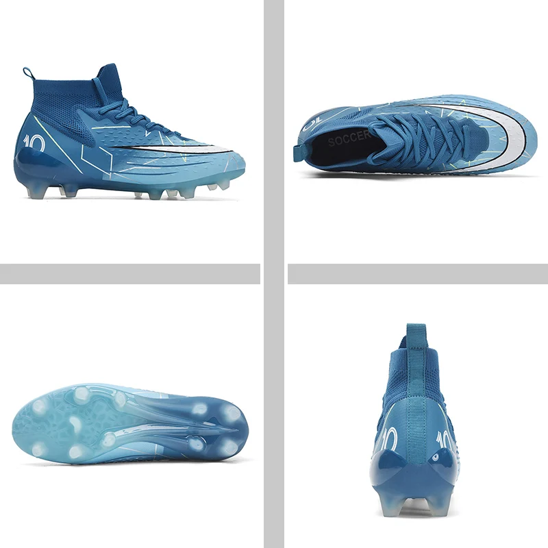 Football Boots Men High Ankle Soccer Shoes Society Outdoor Non Slip Professional Football Shoes Futsal Shoes Man 2024
