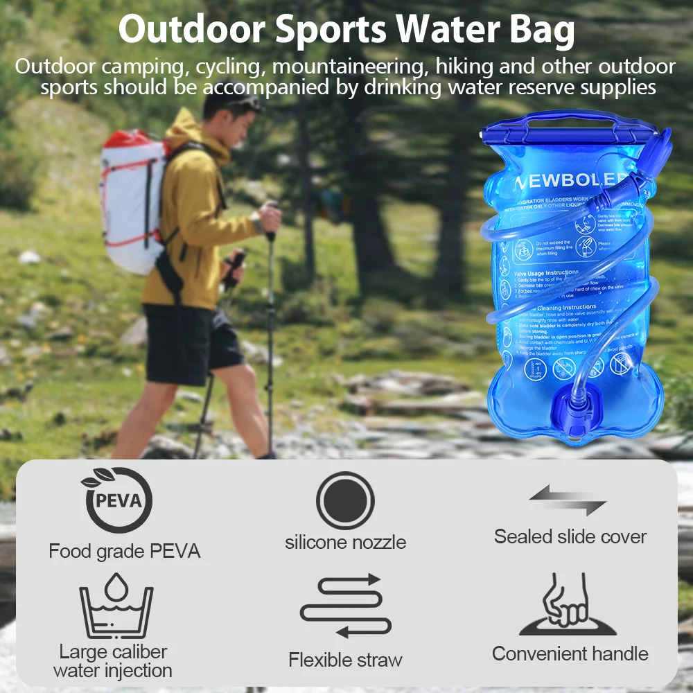 1,5L 2L 3L Wasserbeutel Sport-Rucksack Fahrrad-Trinkbeutel Tragbarer Lebensmittelechter Outdoor-Trinkwasserbeutel Camping-Wasserbeutel – Detail 2