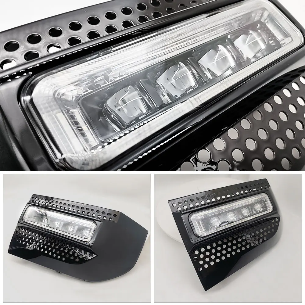 Land Rover Defender 용 Led 주간 주행 등 안개 램프 90 110 130 2020 2021 2022 2023 2024 비파괴 설치