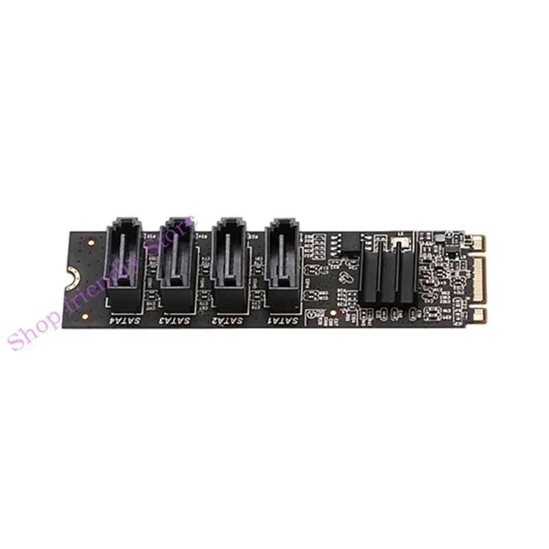 M.2-4 포트 SATA3.0 확장 카드 어댑터 카드 SATA3.0 변환기 확장 카..