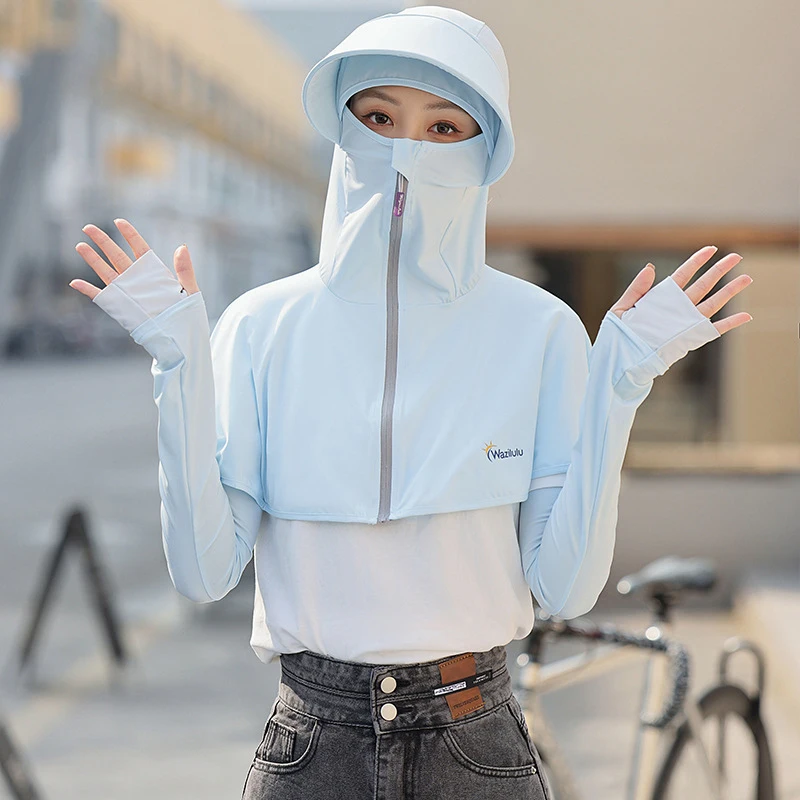 

Summer Outdoor Ice Silk Sunscreen Quick-drying Shawl Cap Sun Mask UV Protection Shawl Cap