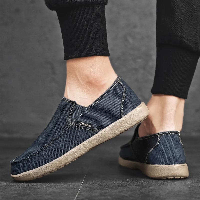 Fashion Men's Sneakers Canvas Breathable Men's Walking Driving Shoes Comfortable Outdoor Men Flats Casual Shoes Tenis Masculino 6